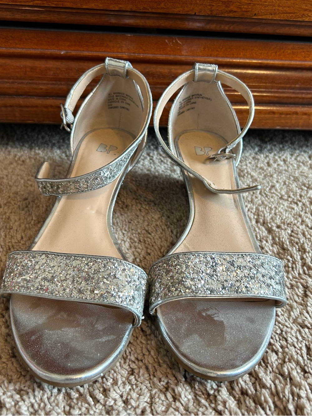Silver Sequin Wedges